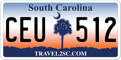 SC license plate CEU512