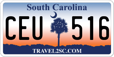 SC license plate CEU516
