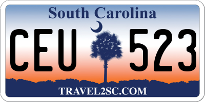 SC license plate CEU523