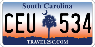 SC license plate CEU534