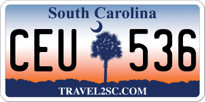 SC license plate CEU536