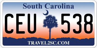 SC license plate CEU538