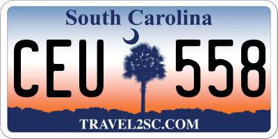 SC license plate CEU558