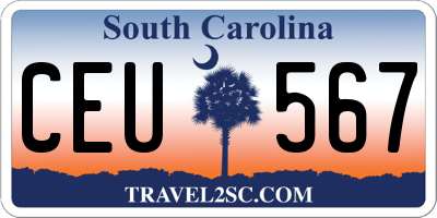 SC license plate CEU567
