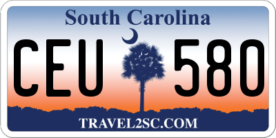SC license plate CEU580
