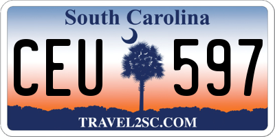 SC license plate CEU597