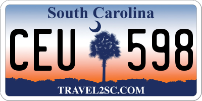 SC license plate CEU598