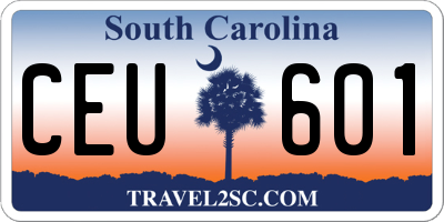 SC license plate CEU601