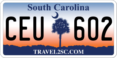 SC license plate CEU602