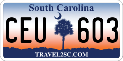 SC license plate CEU603