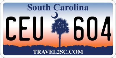 SC license plate CEU604