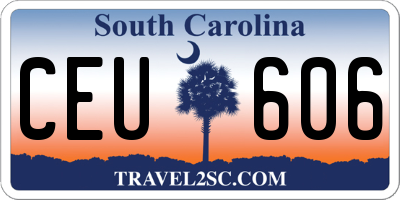 SC license plate CEU606