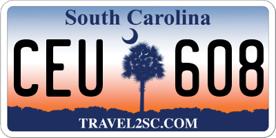 SC license plate CEU608