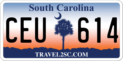 SC license plate CEU614