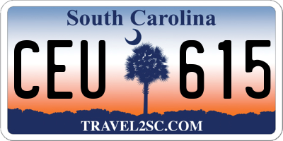 SC license plate CEU615