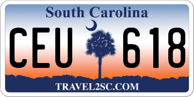SC license plate CEU618