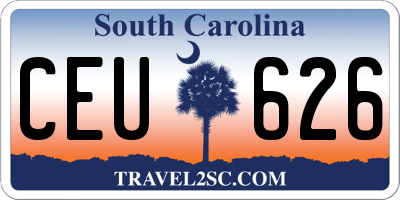 SC license plate CEU626