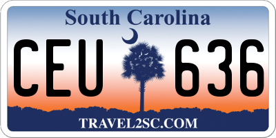 SC license plate CEU636