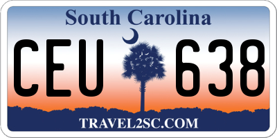 SC license plate CEU638