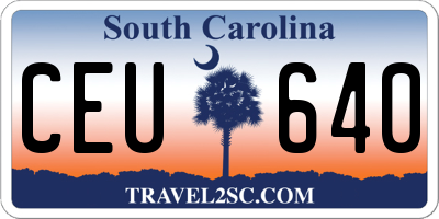 SC license plate CEU640