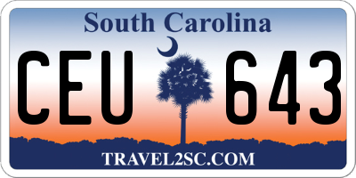 SC license plate CEU643