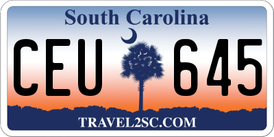 SC license plate CEU645