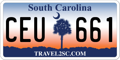 SC license plate CEU661