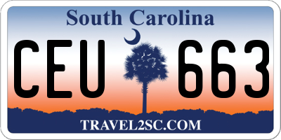 SC license plate CEU663