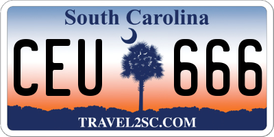 SC license plate CEU666