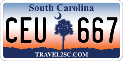 SC license plate CEU667