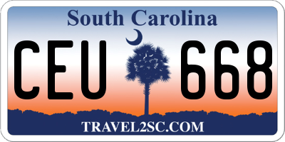 SC license plate CEU668