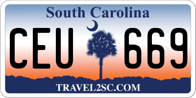 SC license plate CEU669