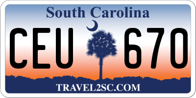 SC license plate CEU670