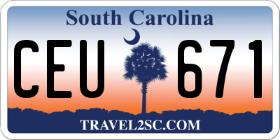 SC license plate CEU671