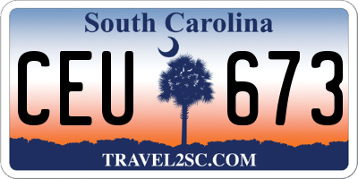 SC license plate CEU673