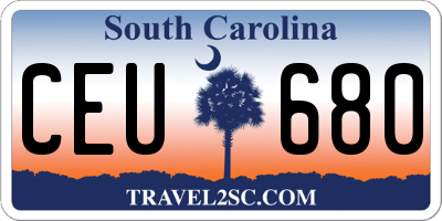 SC license plate CEU680
