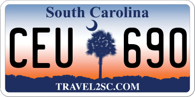 SC license plate CEU690