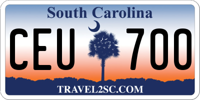 SC license plate CEU700