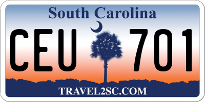 SC license plate CEU701