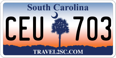 SC license plate CEU703