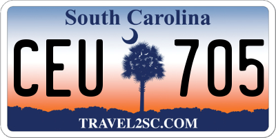 SC license plate CEU705