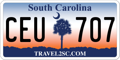 SC license plate CEU707