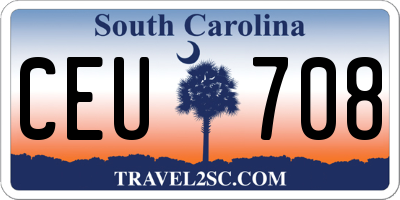 SC license plate CEU708