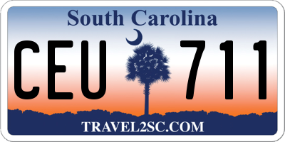 SC license plate CEU711