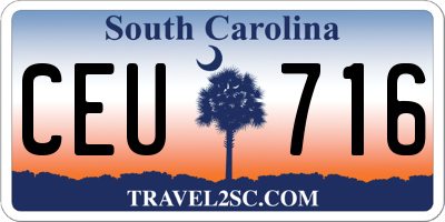 SC license plate CEU716