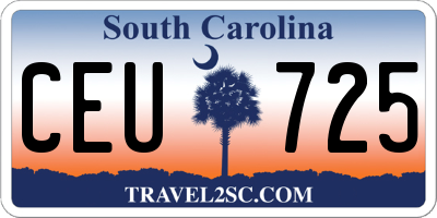 SC license plate CEU725