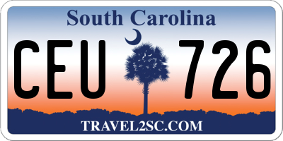 SC license plate CEU726
