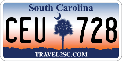SC license plate CEU728