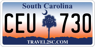 SC license plate CEU730