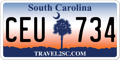SC license plate CEU734